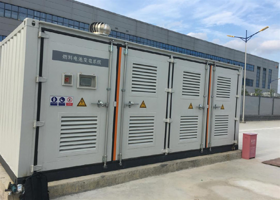 Industriële 100 kW waterstofbrandstofcel, stationêre energiecentrale.